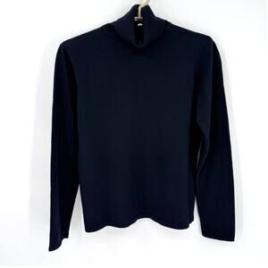 Ralph Lauren Womens Wool Angora Cashmere Turtleneck Sweater Navy Size Large